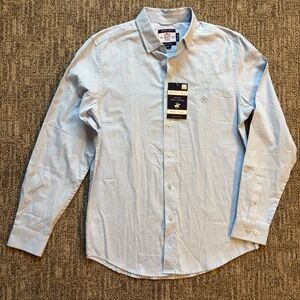Beverly Hills Polo Club men’s light blue oxford button down shirt size Medium